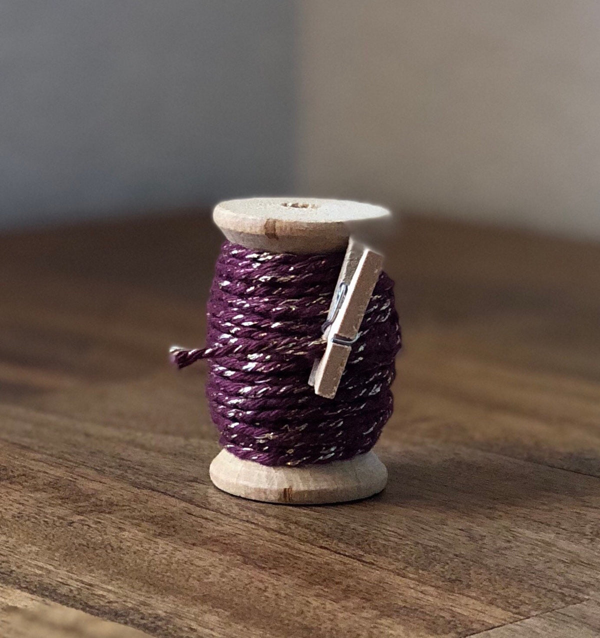 Burgundy Gold Metallic Twine, Gift Wrapping Twine (20ft)