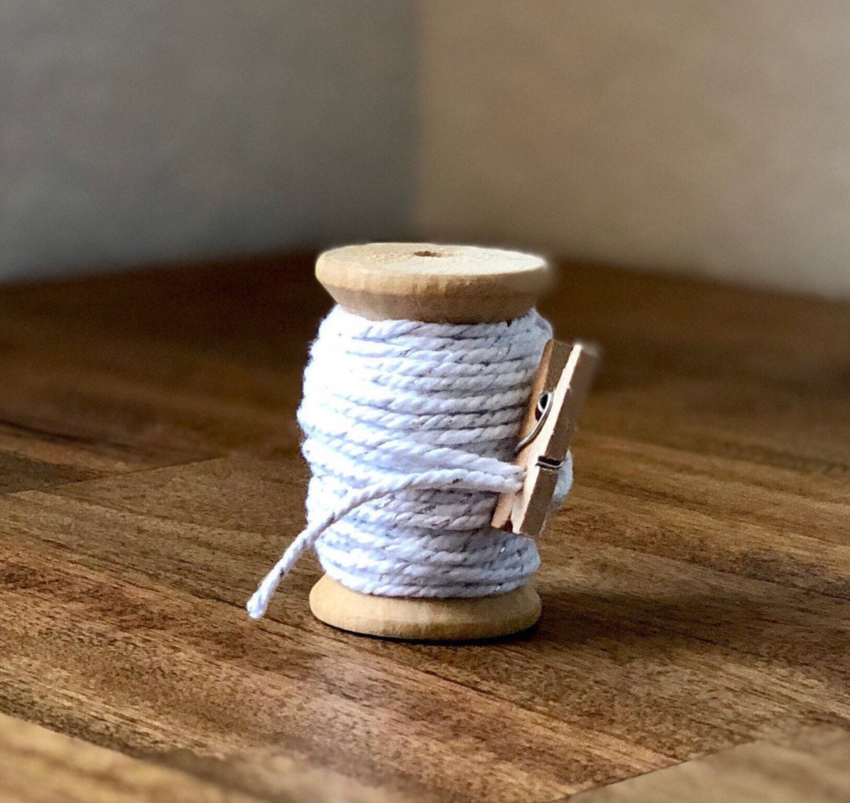 White Cotton Twine with Silver Sparkle, 20 ft Spool
