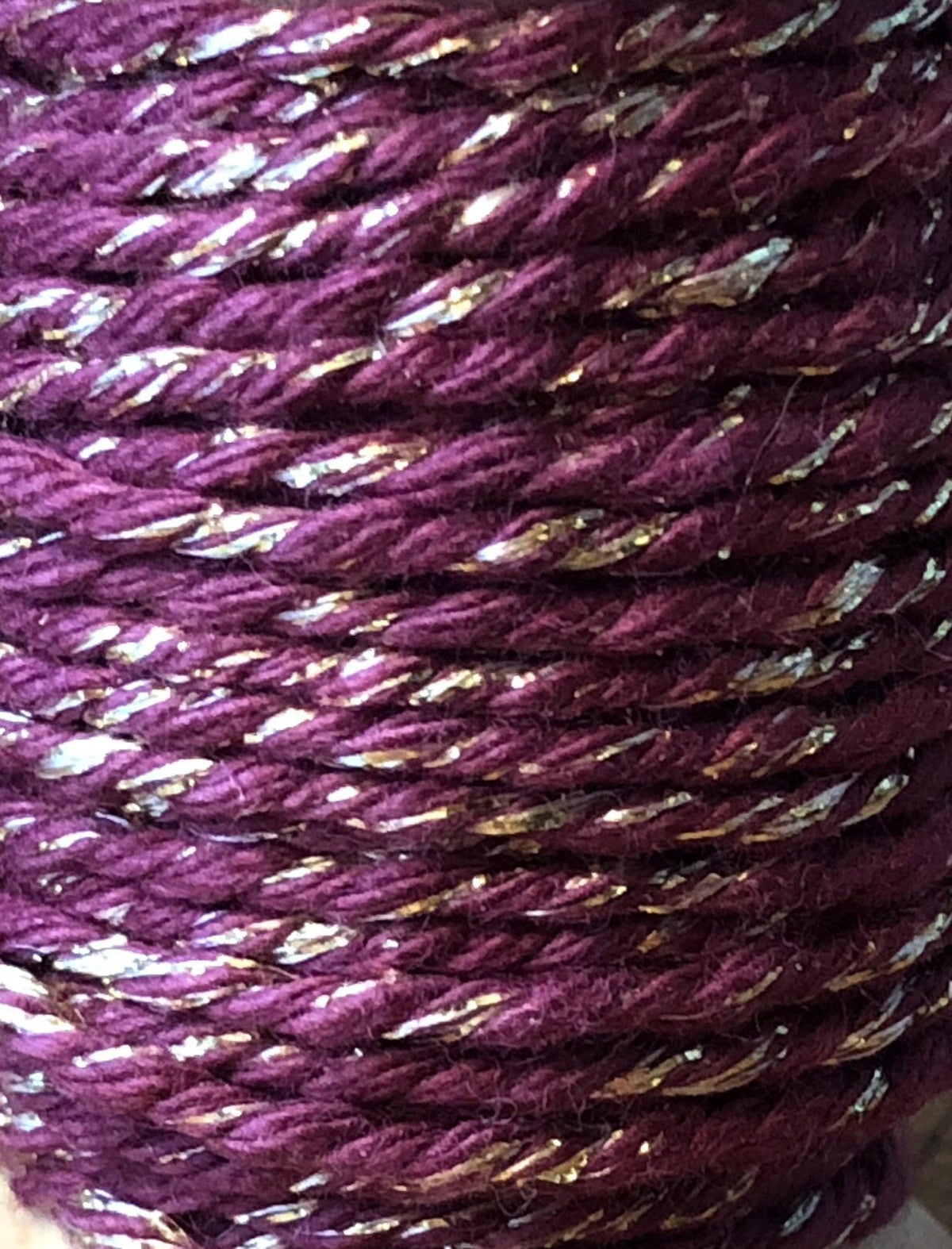 Burgundy Gold Metallic Twine, Gift Wrapping Twine (20ft)