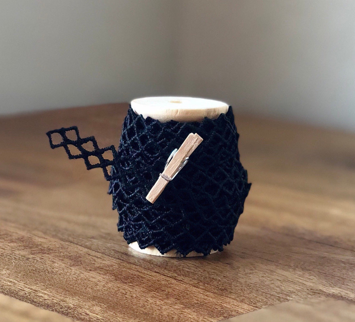 Black Lace Ribbon Spool, 1-inch Wide, 15 ft