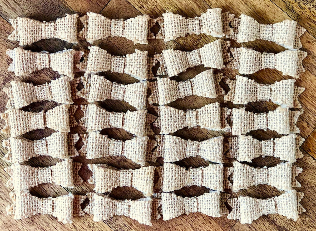 Mini burlap bows, view 2
