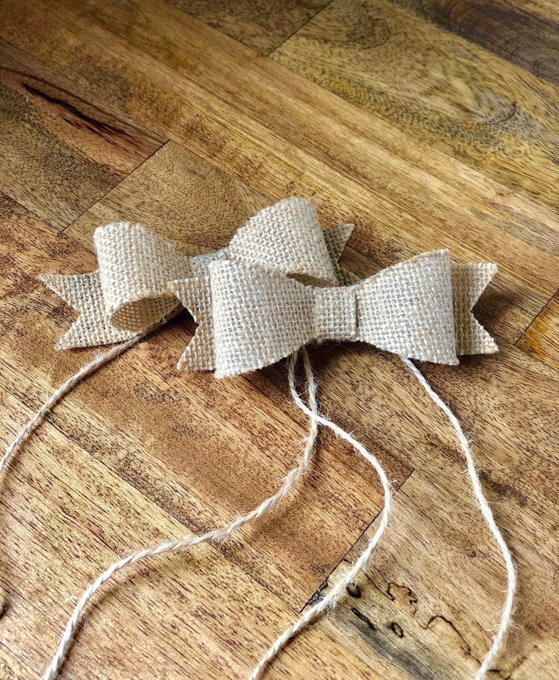 Rustic Burlap Bowtie, Wedding Decor, Mason Jar Embellishment