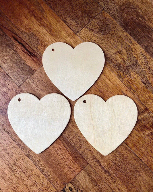 Extra large wood heart gift tags