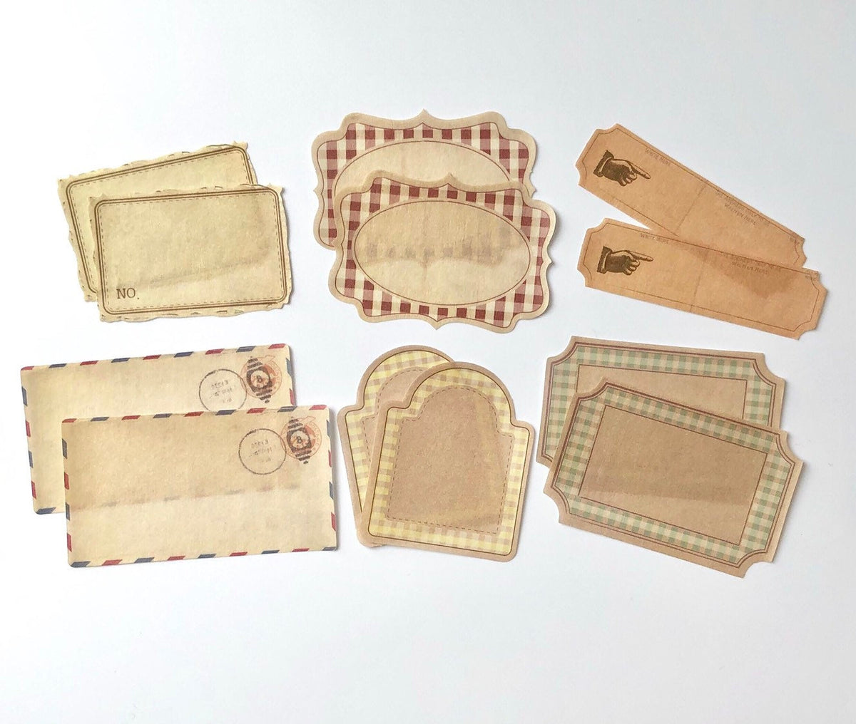 Vintage style paper sticker gift tags
