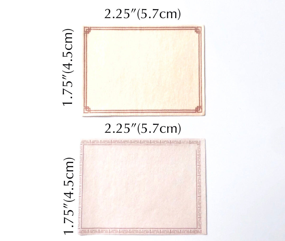 Rectangle vintage style sticker gift tags, view 2