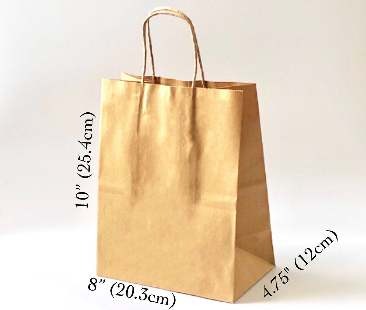 Kraft Brown Paper Gift Bags with Handles (10x8x4.75)