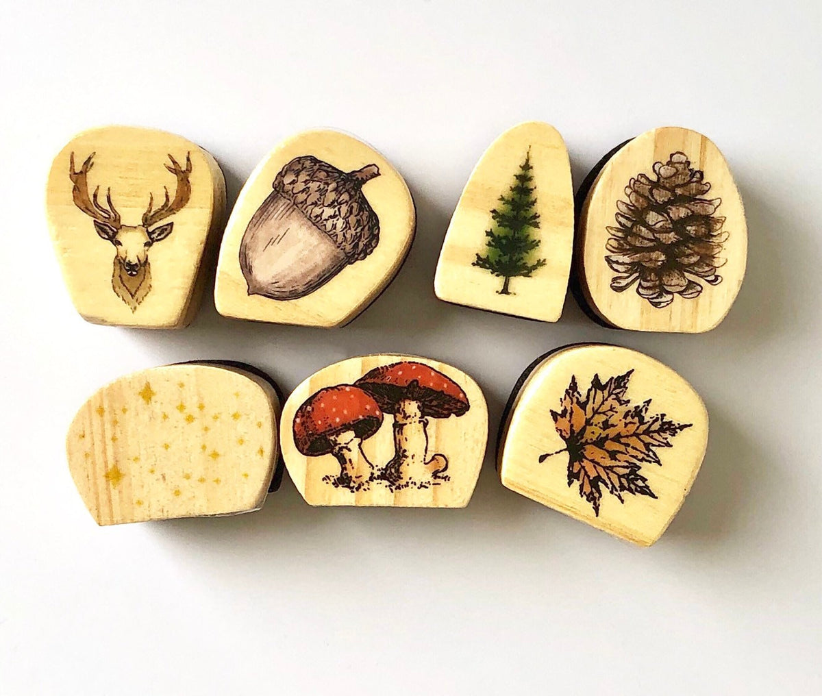 Fall Rubber Stamp Set, Nature Craft Stamps