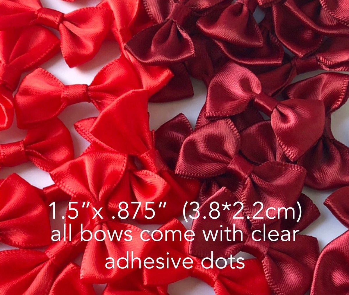 Small red satin gift bows