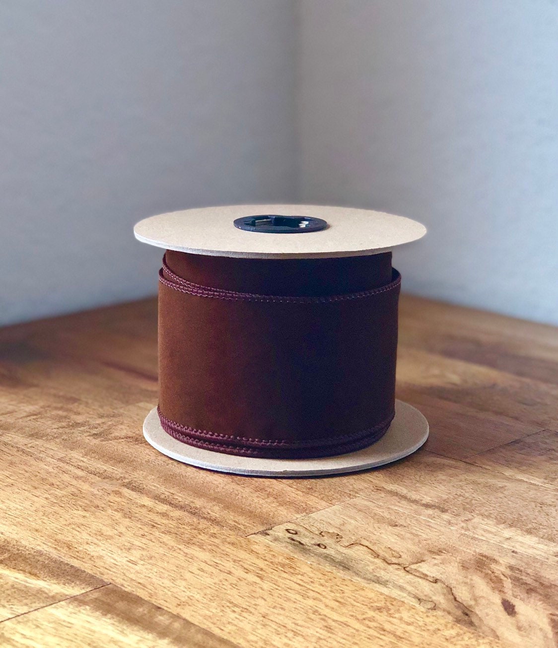 2.5" Wide Wired Velvet Ribbon: Red, Purple, Brown - 30ft