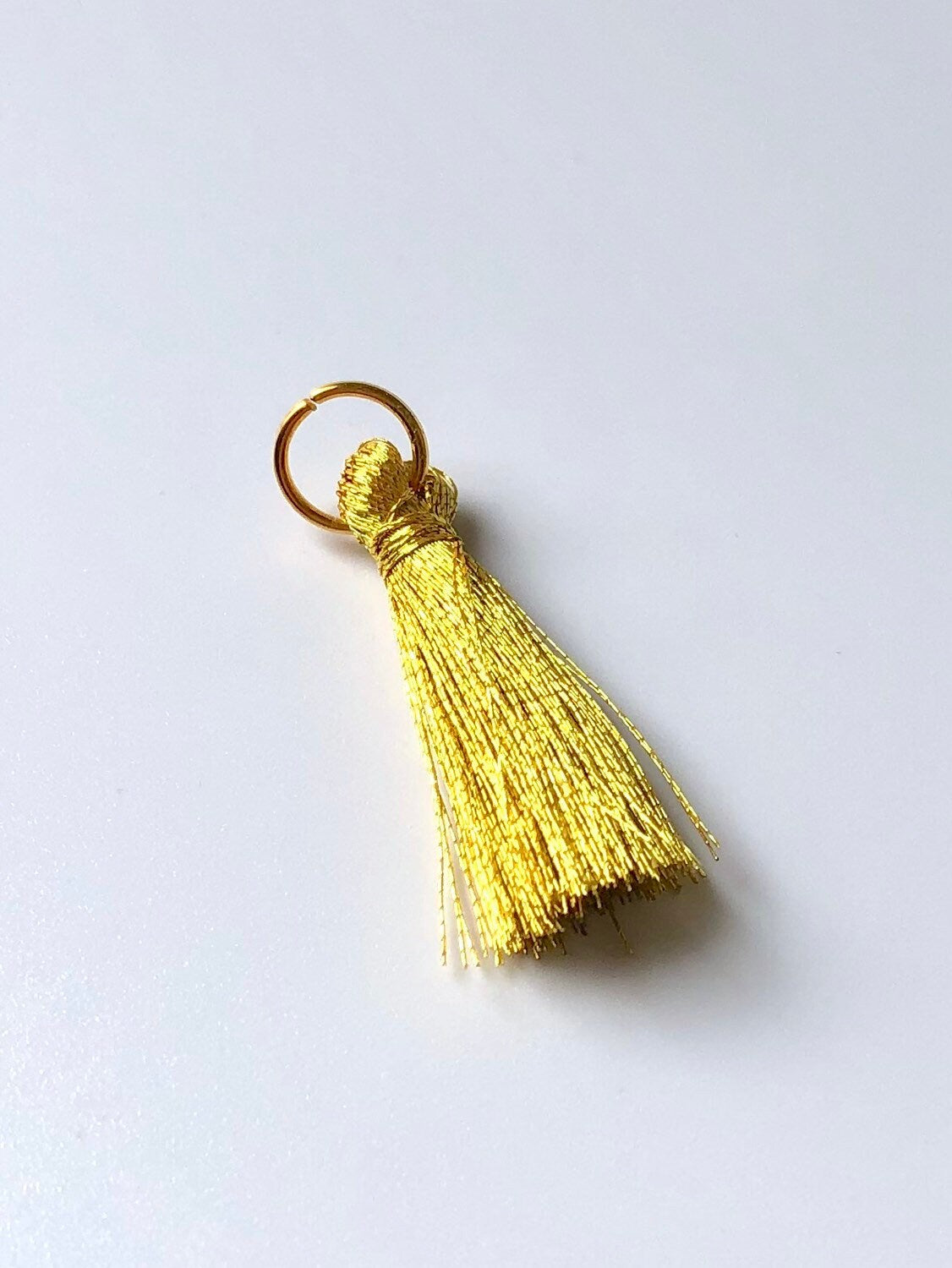 Gold and silver mini tassels with jump rings, view 8