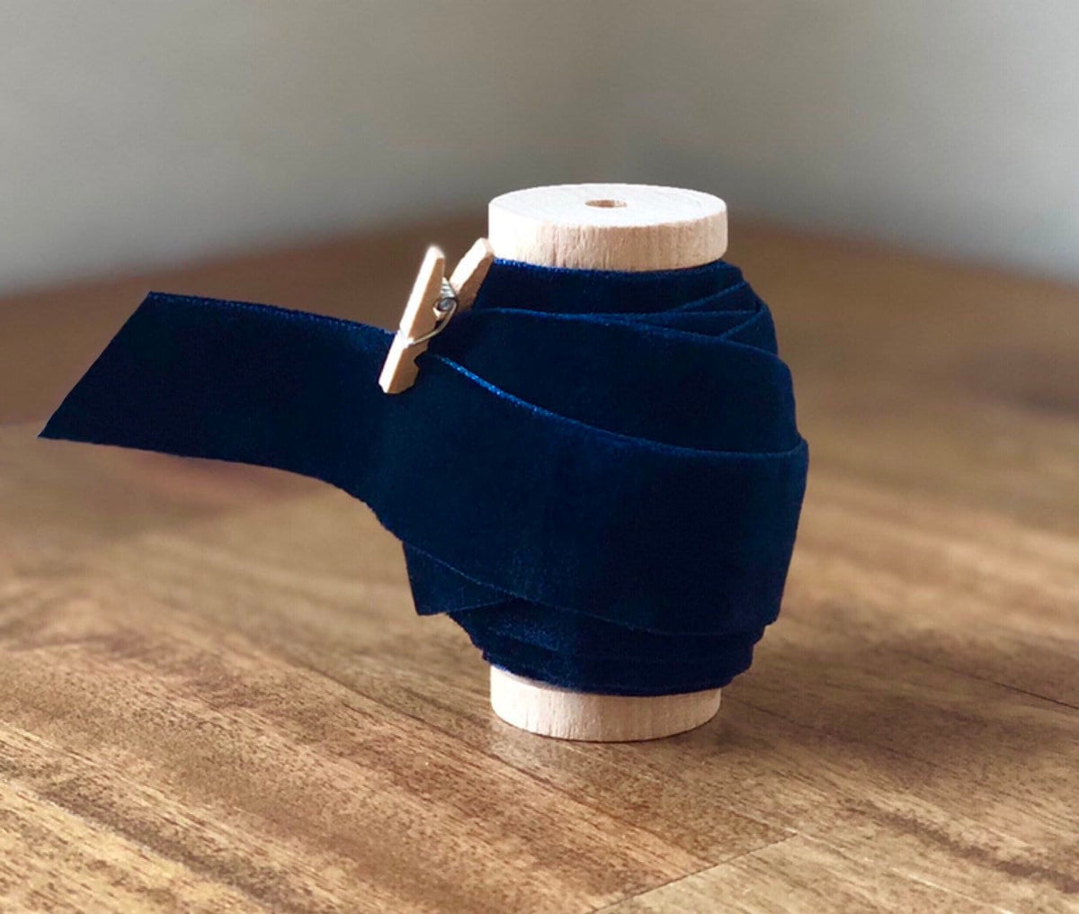Navy blue 1 inch velvet ribbon spool