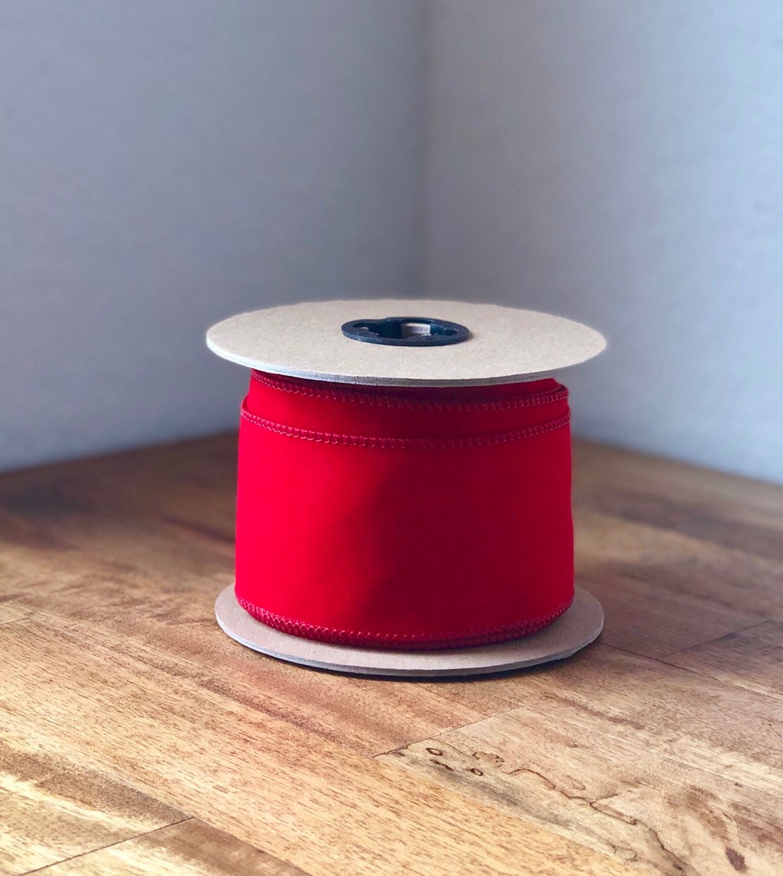 2.5" Wide Wired Velvet Ribbon: Red, Purple, Brown - 30ft