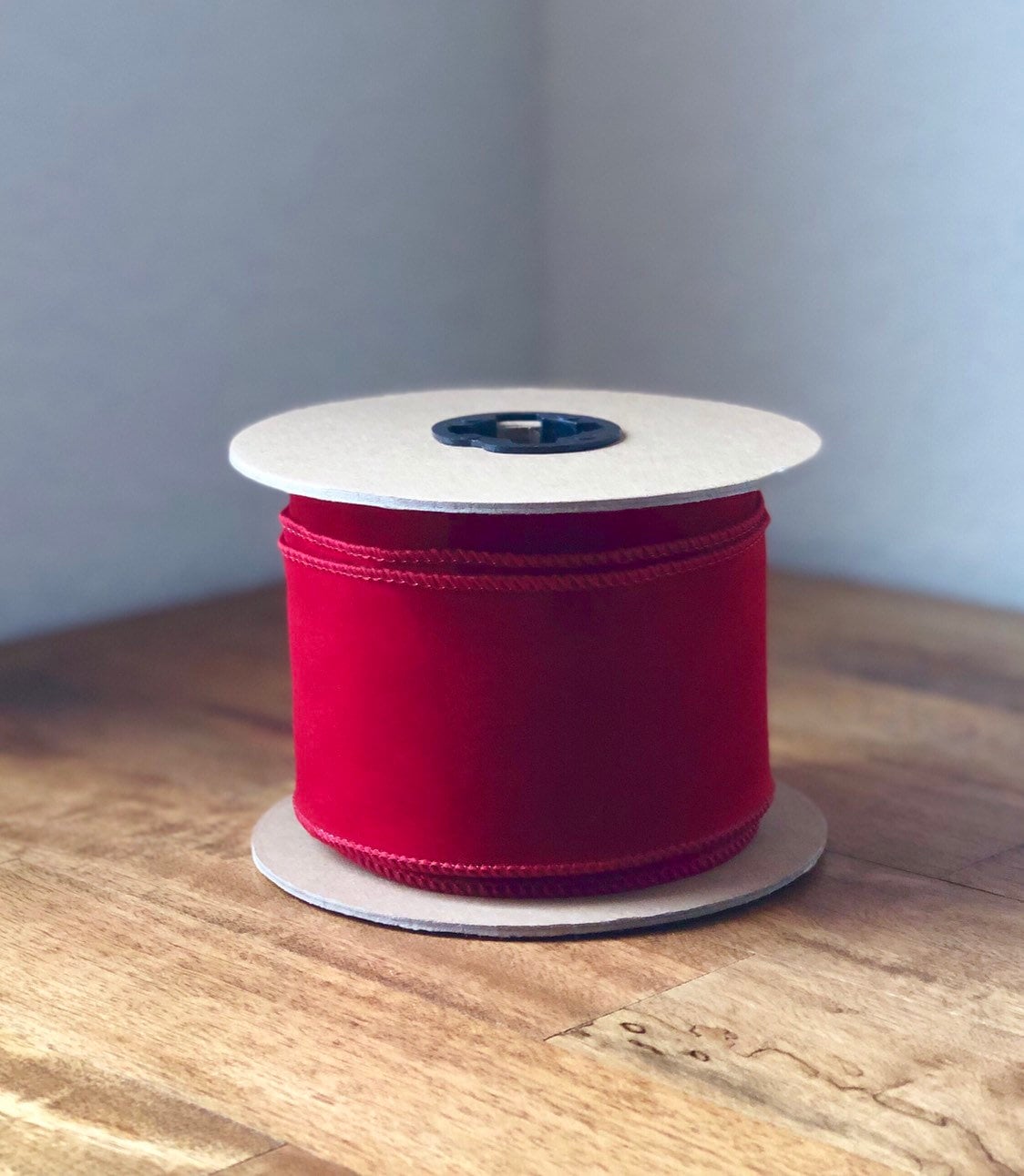 2.5" Wide Wired Velvet Ribbon: Red, Purple, Brown - 30ft