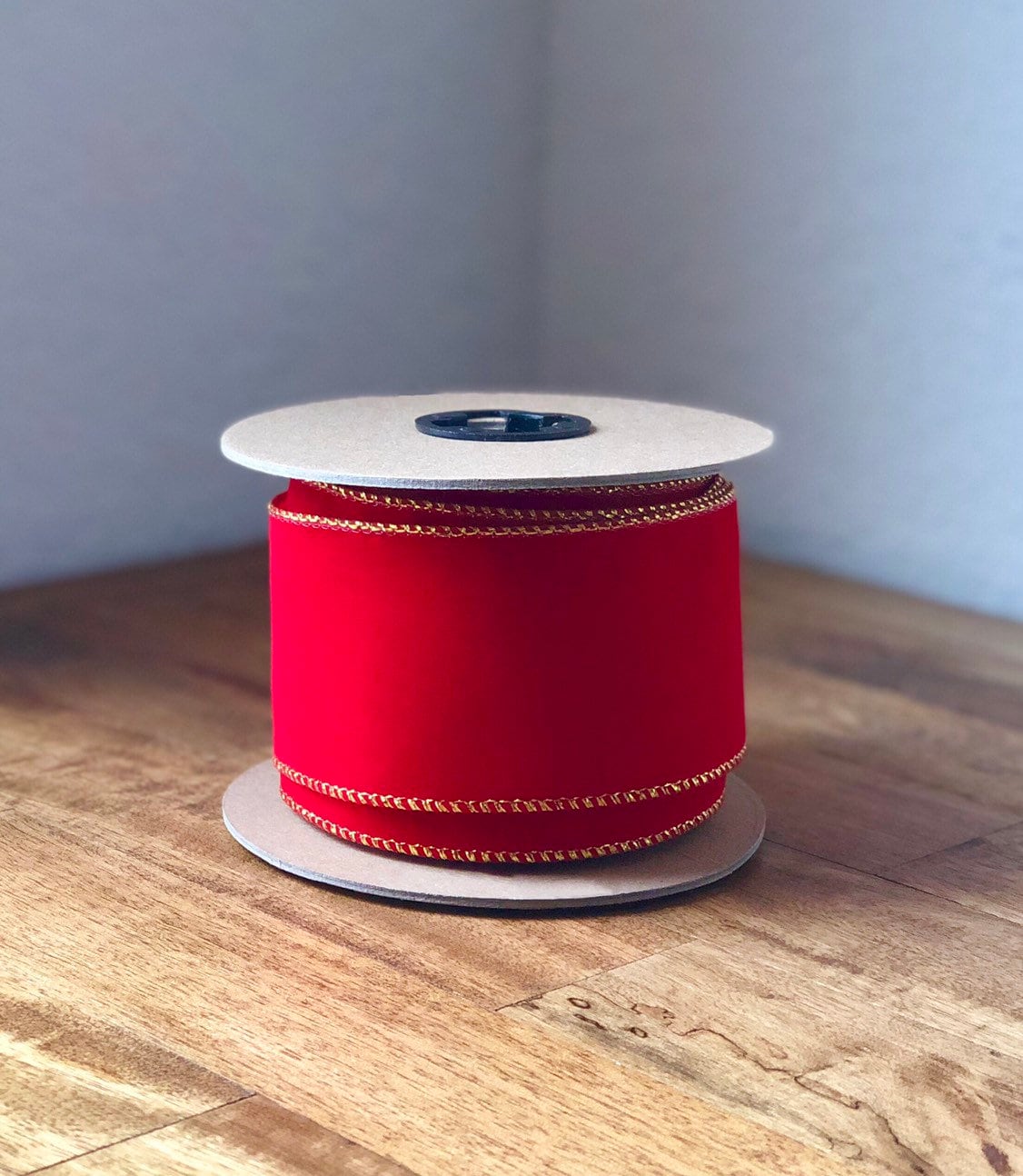 2.5" Wide Wired Velvet Ribbon: Red, Purple, Brown - 30ft