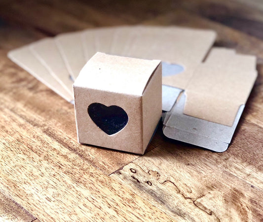 Small favor boxes with clear heart window