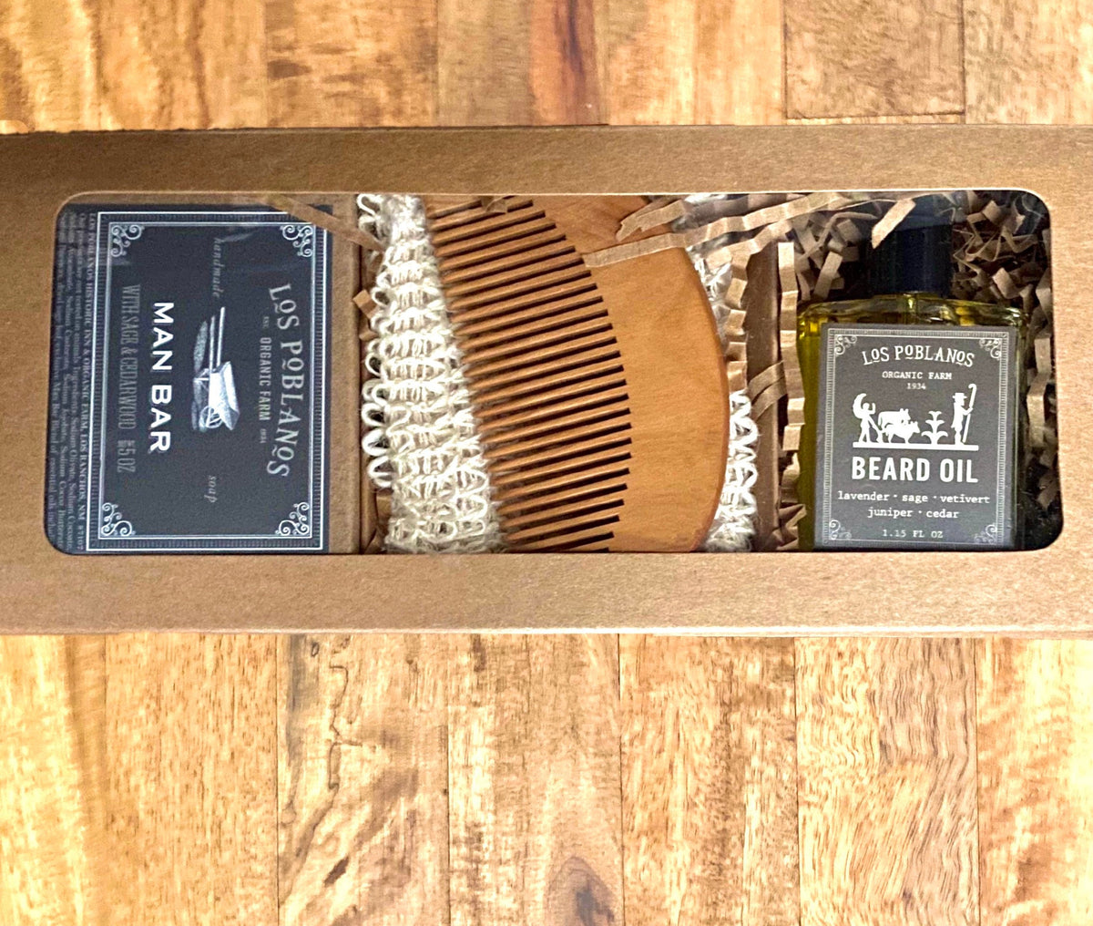 Los Poblanos beard care gift set with oil, comb and soap, view 2