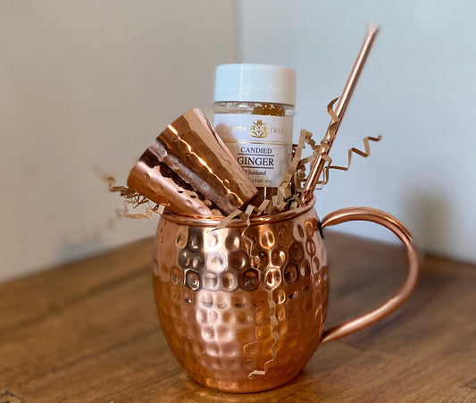 Copper Moscow Mule mug gift basket