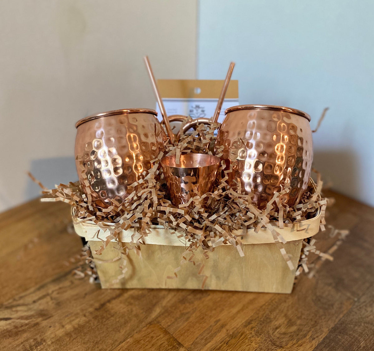 Copper Moscow Mule Mug Gift Set, Shot Glass & Candied Ginger