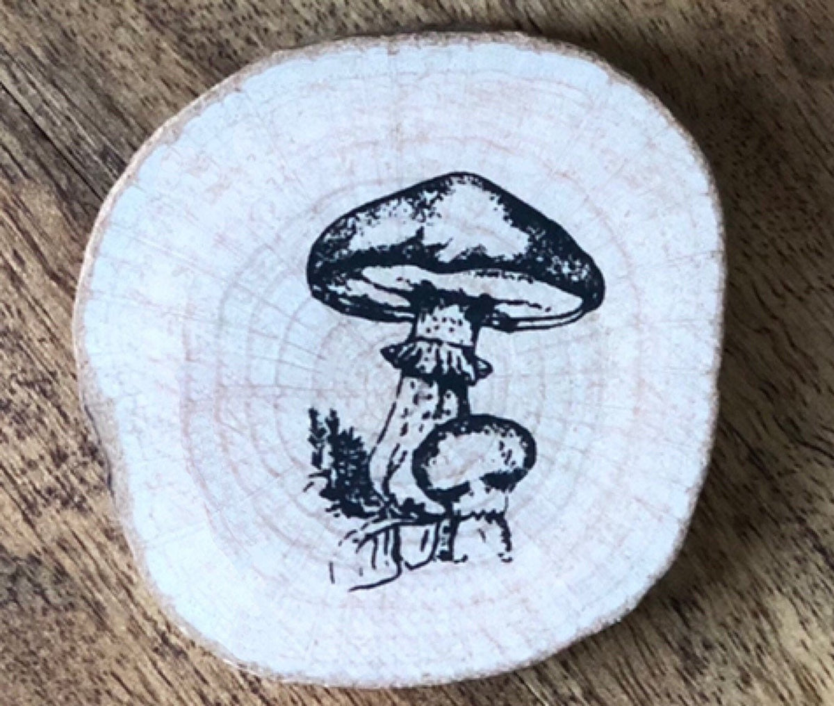 Fall Rubber Stamp Set: Wood Slice Stamps, Deer, Mushroom