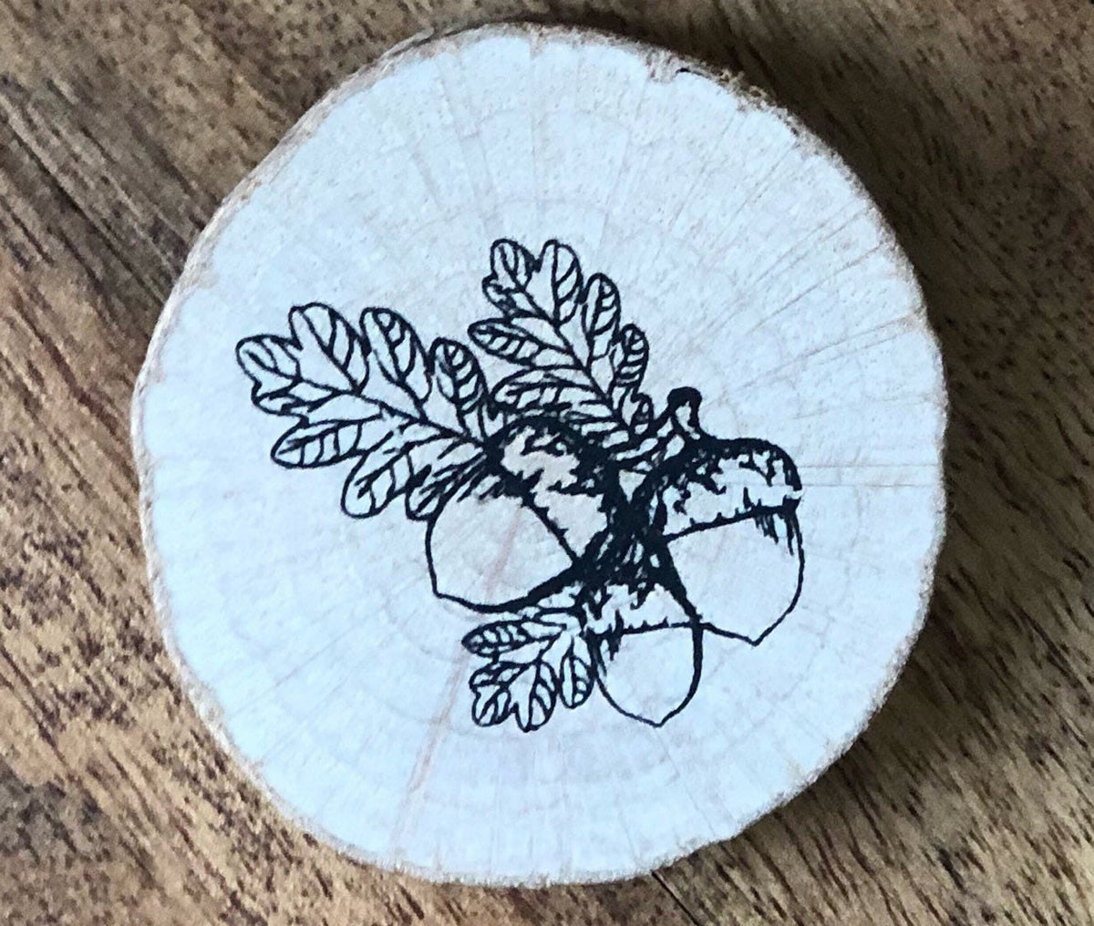 Fall Rubber Stamp Set: Wood Slice Stamps, Deer, Mushroom
