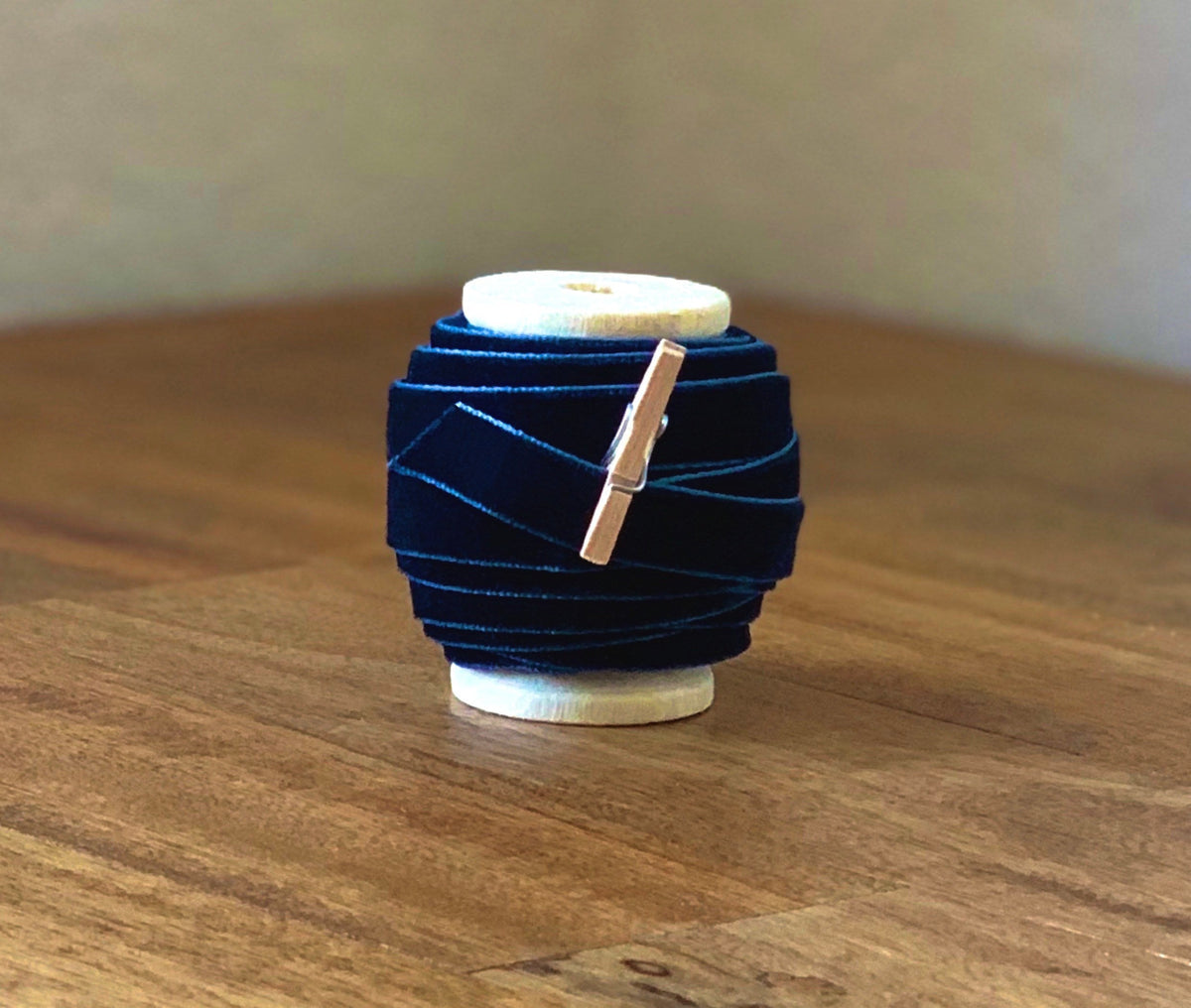 Navy Blue Velvet Ribbon - 3/8" Wide, 15 ft Spool
