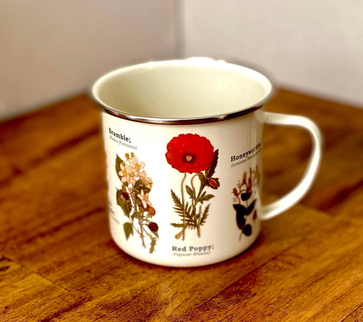 Botanical Wildflower Enamel Mug - Garden Decor